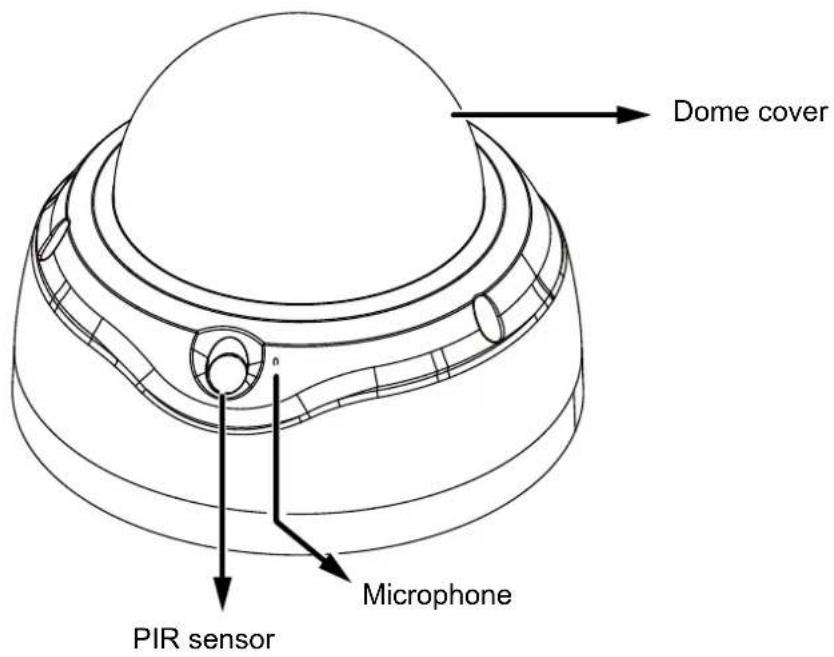 Dome cover PIR sensor Microphone