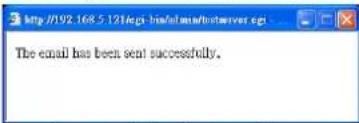 The email has been sent successfully.