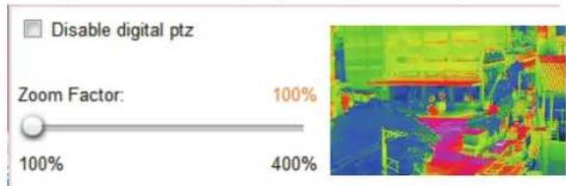 Disable digital ptz Zoom Factor: 100% 100% 400%