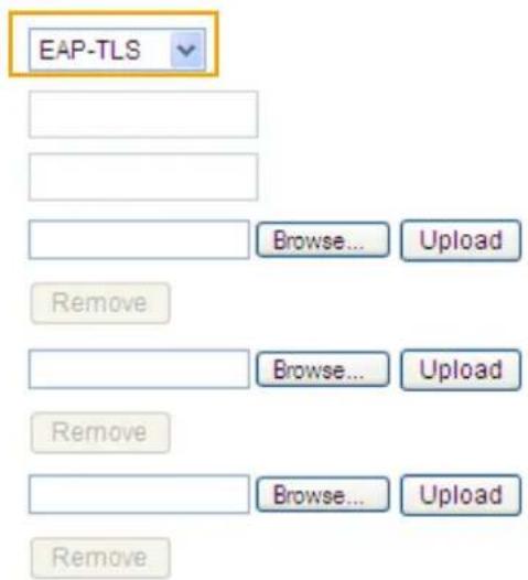EAP-TLS Browse... Upload Remove Browse... Upload Remove Browse... Upload Remove