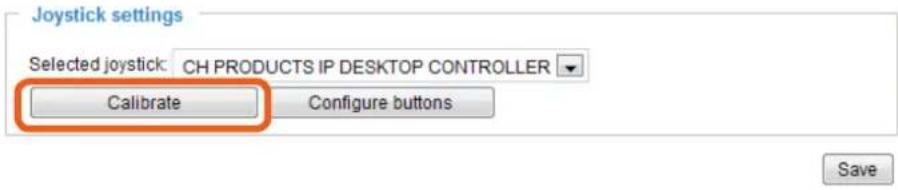 Joystick settings Selected joystick: CH PRODUCTS IP DESKTOP CONTROLLER Calibrate Configure buttons Save