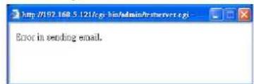 Error in sending email.