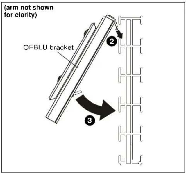 (arm not shown for clarity) OFBLU bracket ② ③