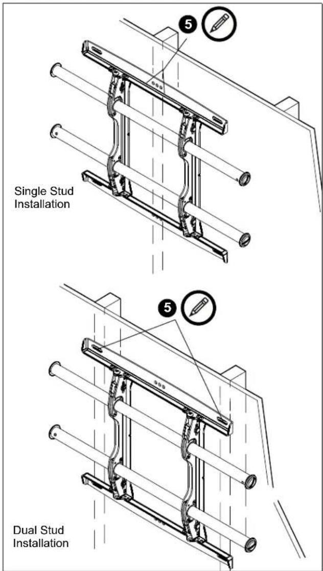 Single Stud Installation Dual Stud Installation