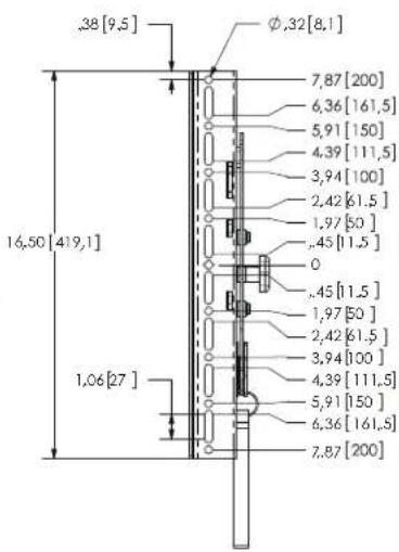 .38 [9,5] φ.32 [8,1] 7,87 [200] 6,36 [161,5] 5,91 [150] 4,39 [111,5] 3,94 [100] 2,42 [61,5] 1,97 [50] .45 [11,5] 0 .45 [11,5] 1,97 [50] 2,42 [61,5] 3,94 [100] 4,39 [111,5] 5,91 [150] 6,36 [161,5] 7,87 [200] 16,50 [419,1] 1,06 [27]