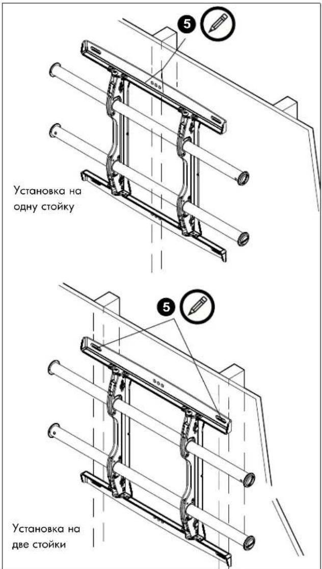 Установка на одну стойку Установка на две стойки