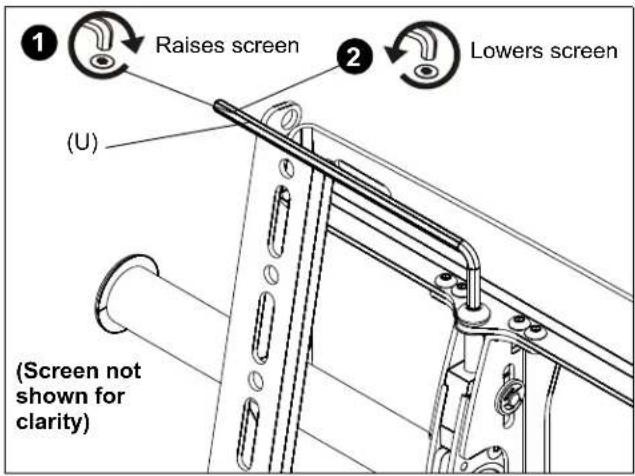 ① Raises screen ② Lowers screen (U) Screen not shown for clarity)