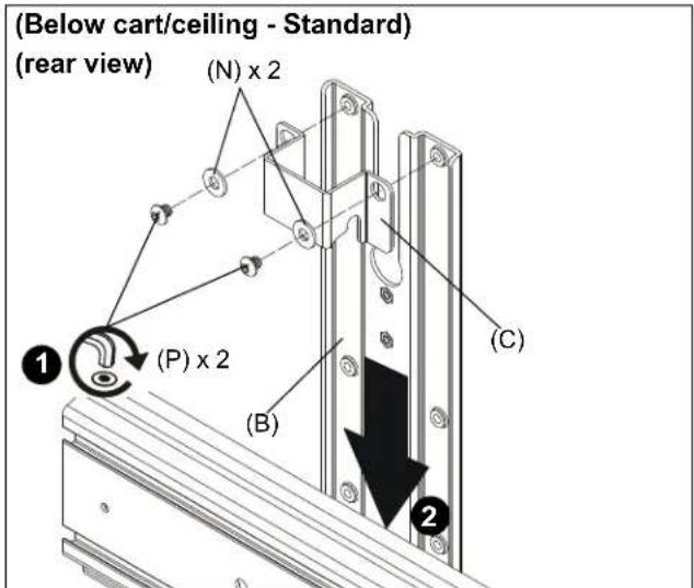 Chief Fusion FCA810HS - Attaching Shelf to Cart/Ceiling Mount - 1