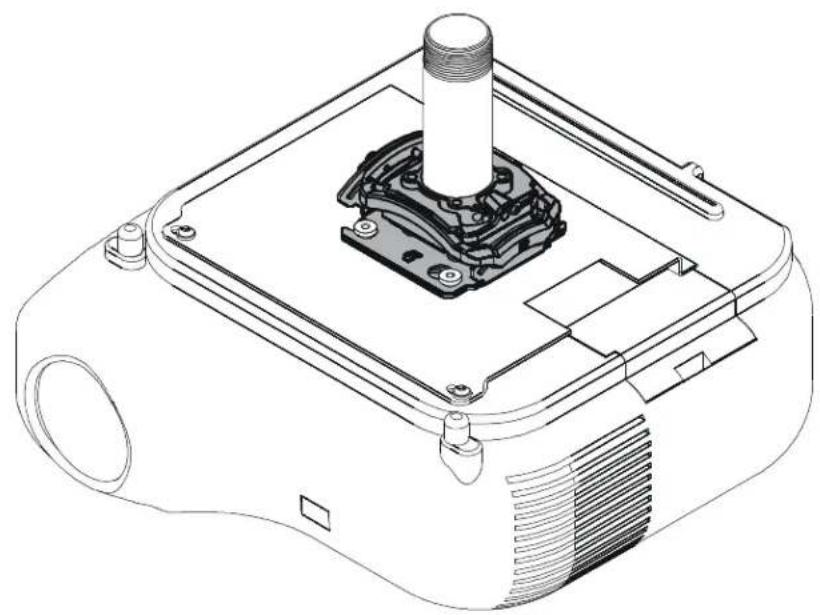Technical line drawing of a mechanical device with a central cylindrical component and mounting base (no text or symbols)