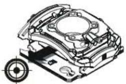 Technical line drawing of a mechanical assembly with no visible text or symbols