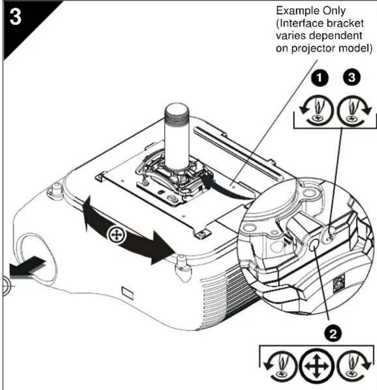 Chief Mini RPA Elite RSMB246 - Securing Projector with Interface Bracket to Model RSM Mount - 2