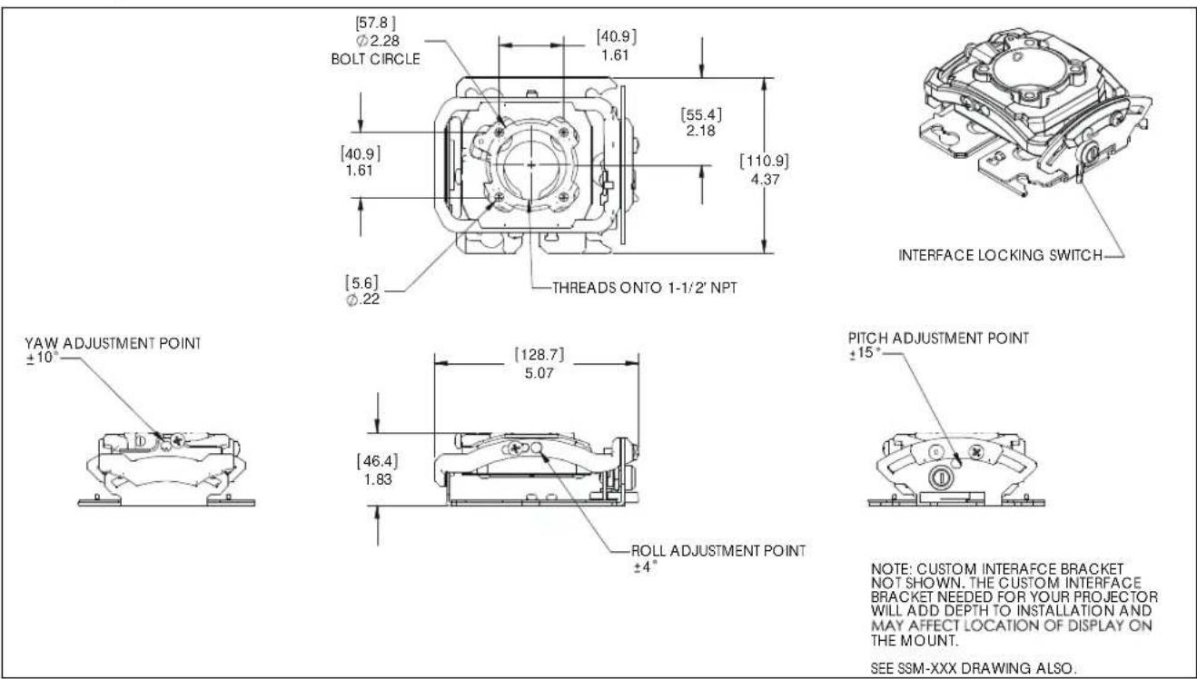Chief Mini Elite RSMD287 - DIMENSIONS - 1