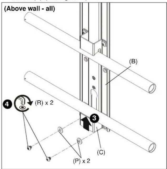 (Above wall - all) (B) (R) x 2 3 (C) (P) x 2 4