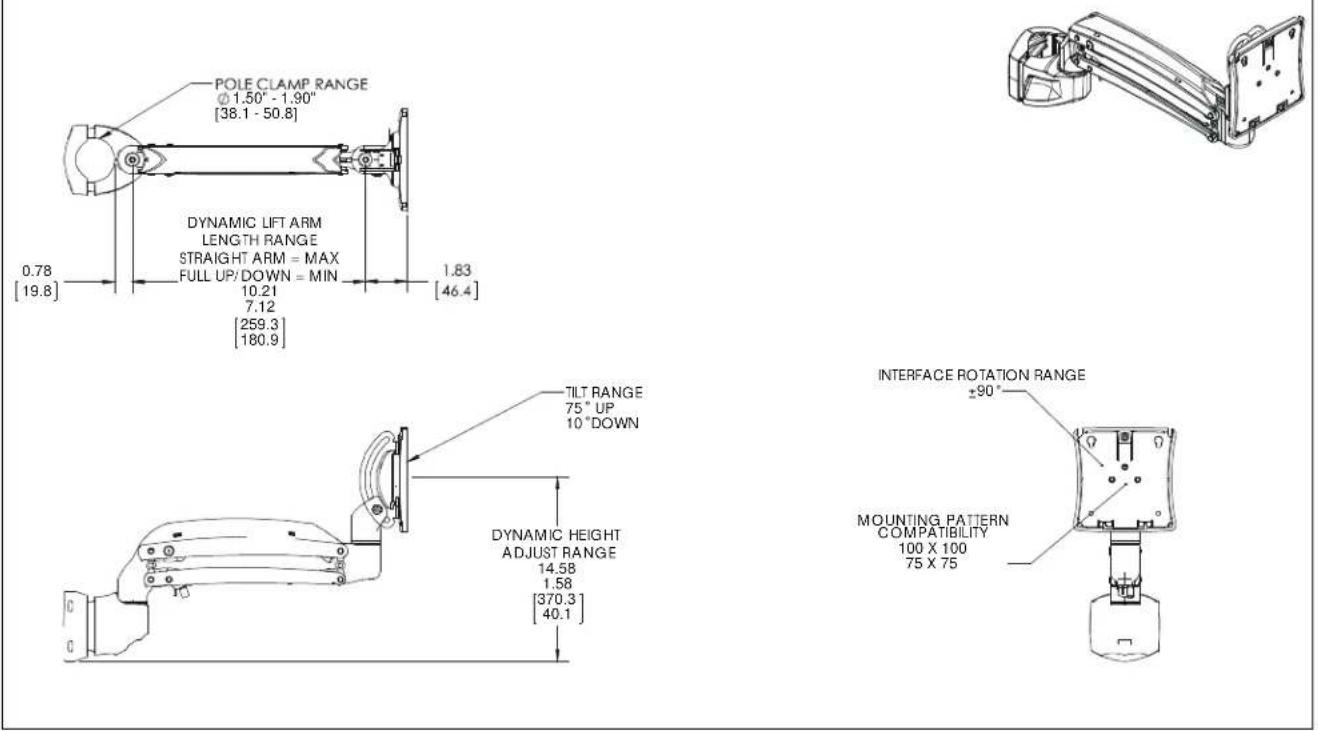 Chief Kontour K1P22H - DIMENSIONS - 1