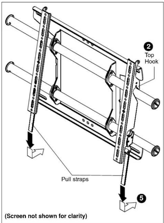 Top Hook Pull straps Screen not shown for clarity)