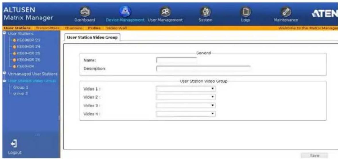 ATEN KE8952-AX-G - Adding a User Station Video Group - 1