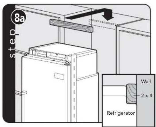 step 8a Wall 2 x 4 Refrigerator