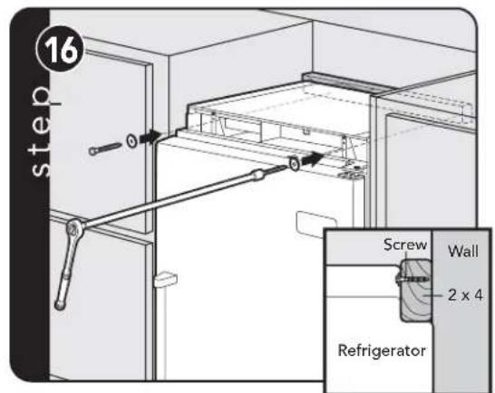 step 16 Screw Wall 2 x 4 Refrigerator