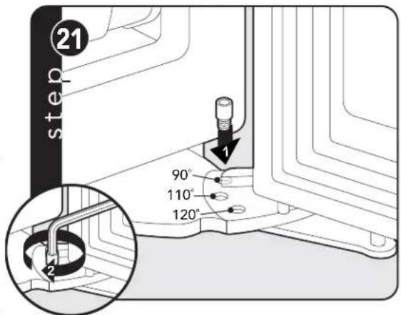 step 21 90° 110° 120°
