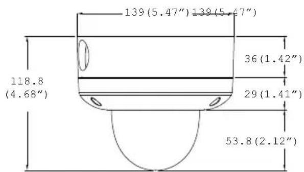 139 (5.47") 139 (5.47") 118.8 (4.68") 36 (1.42") 29 (1.41") 53.8 (2.12"