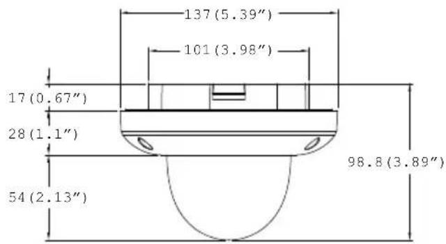 137 (5.39") 101 (3.98") 17 (0.67") 28 (1.1") 54 (2.13") 98.8 (3.89)