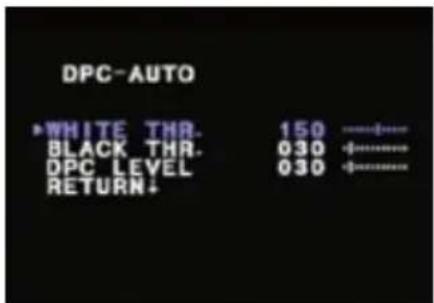 DPC-AUTO WHITE THR. 150 BLACK THR. 030 DPC LEVEL 030 RETURN: