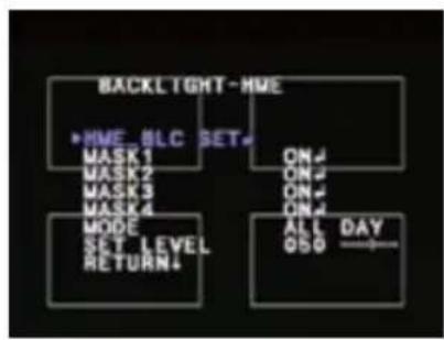 BACKLIGHT-HME •HME_8LC SET# MASK1 ON# MASK2 ON# MASK3 ON# MASK4 ON# MODE ALL DAY SET LEVEL Q50 RETURN+