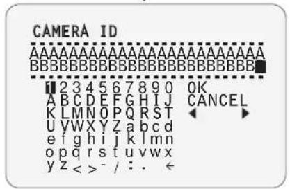 CAMERA ID ABCDEFGHIJKLMNOPQRSTUVWXYZ abcde efghijklmn opqrstuvwxyz uvwx yz < >- / : . ←