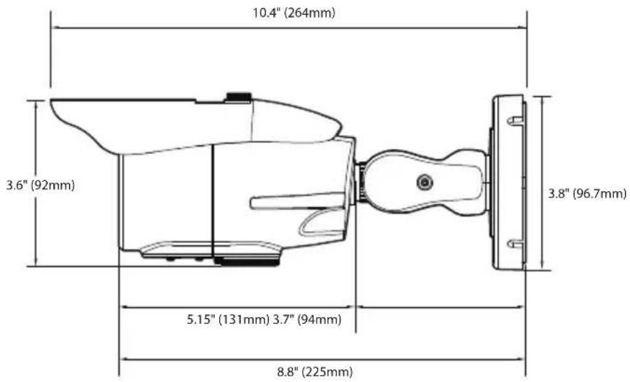 10.4" (264mm) 3.6" (92mm) 5.15" (131mm) 3.7" (94mm) 8.8" (225mm) 3.8" (96.7mm)