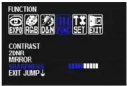 FUNCTION EXPO RGB D&N SET EXIT CONTRAST 2DNR MIRROR SHARPRESS EXIT JUMP ↓
