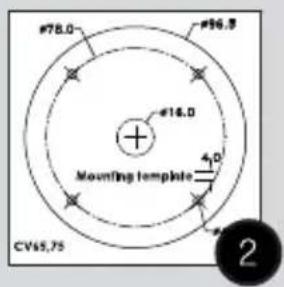 #78.0 #96.5 #14.0 Mounting template CV65.75 4.0 2