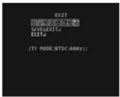 EXIT SAVE&EXIT# EXIT# (TV MODE:NTSC(60Hz))