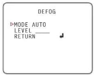 DEFOG ►MODE AUTO LEVEL _ RETURN