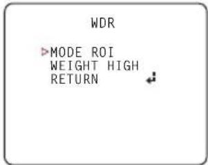 WDR >MODE ROI WEIGHT HIGH RETURN