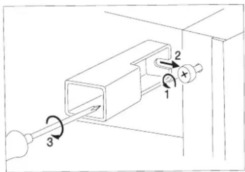 Technical diagram showing a mechanical assembly with labeled components and directional arrows indicating motion or force.