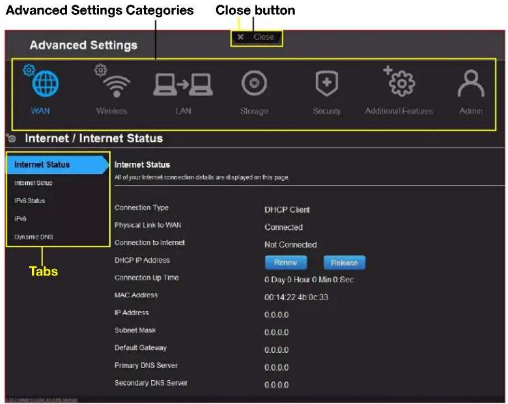 WESTERN DIGITAL My Net WDBWNJ0000NBL - Accessing Advanced Settings Screens - 1