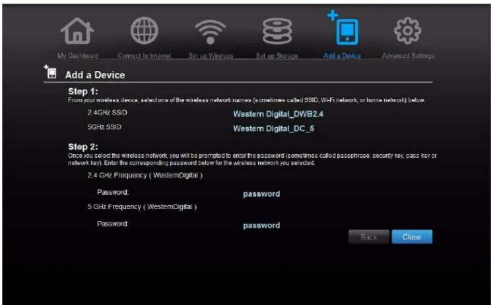 WESTERN DIGITAL My Net WDBWNJ0000NBL - To connect a device that is not WPS enabled: - 1