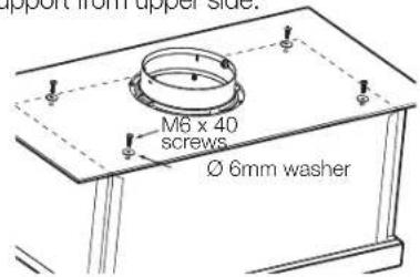 M6 x 40 screws Ø 6mm washer