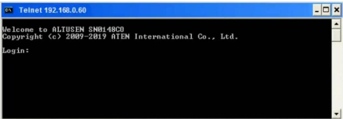 ATEN SN0108CO-AX-E - Telnet Login - 1