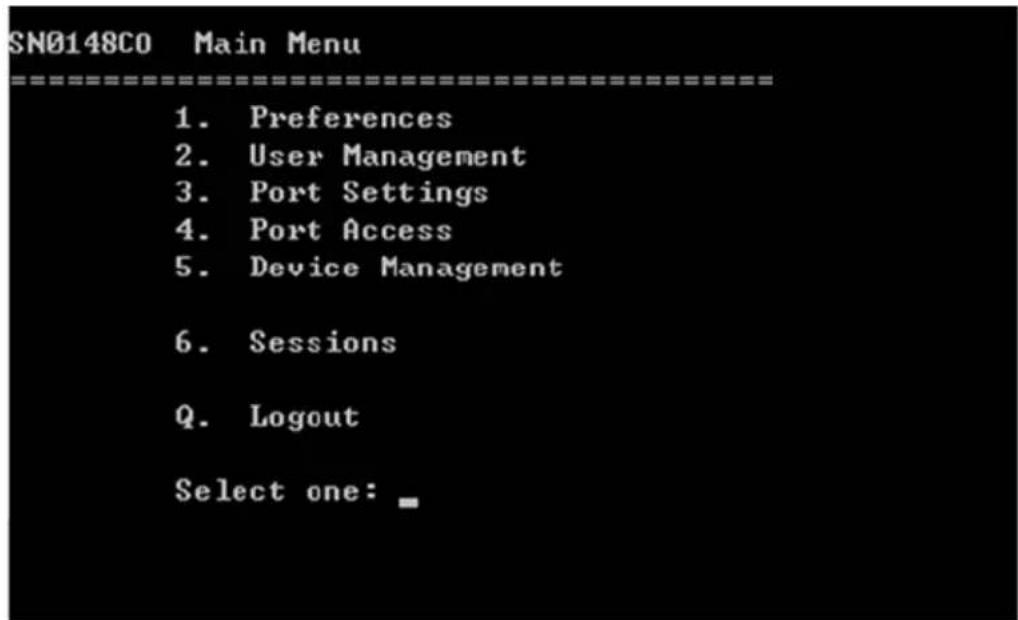 ATEN SN0108CO-AX-E - Local Console Main Menu - 1