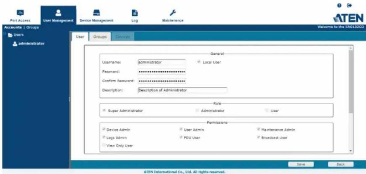 ATEN SN0108CO-AX-E - Changing the Super Administrator Login - 2