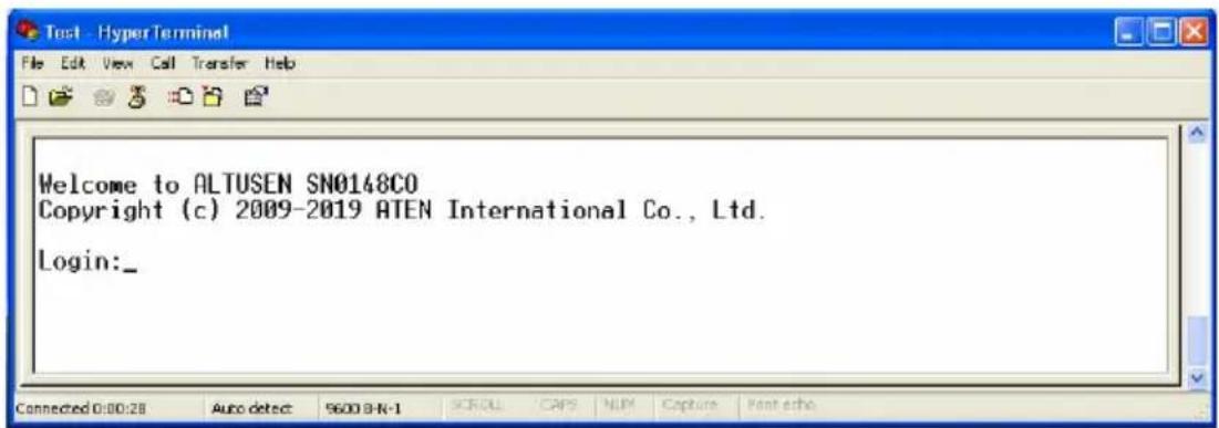 ATEN SN0108CO-AX-E - Console Login - HyperTerminal - 2