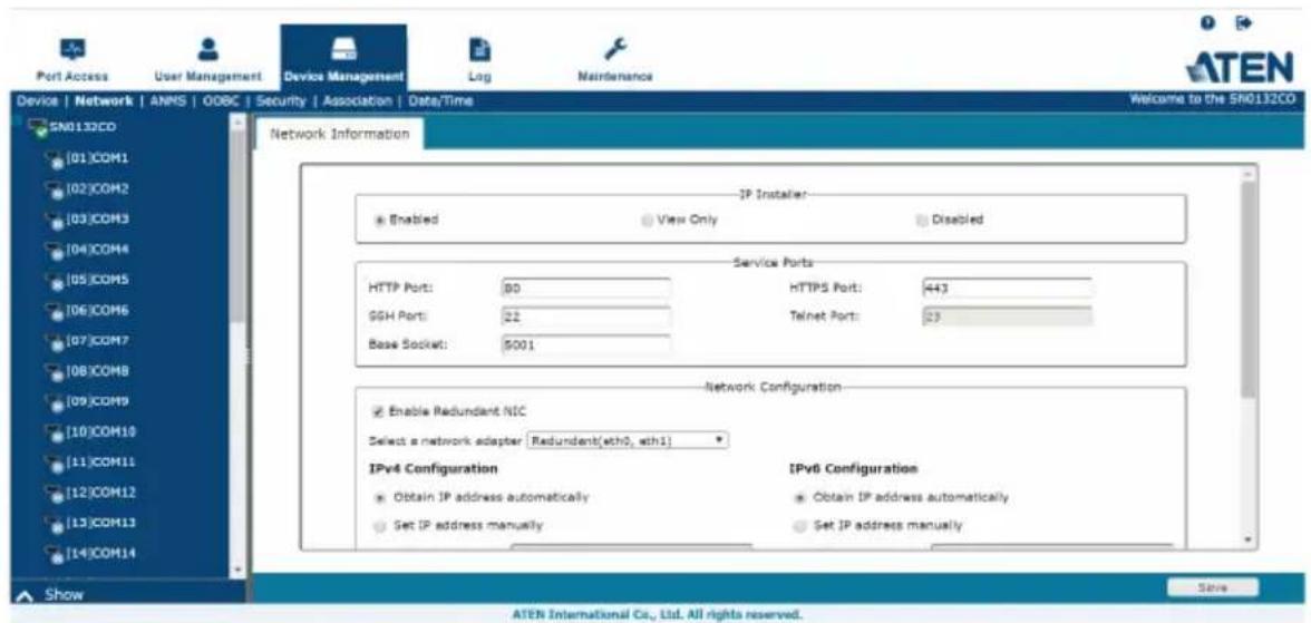 ATEN SN0108CO-AX-E - Network Setup - 1