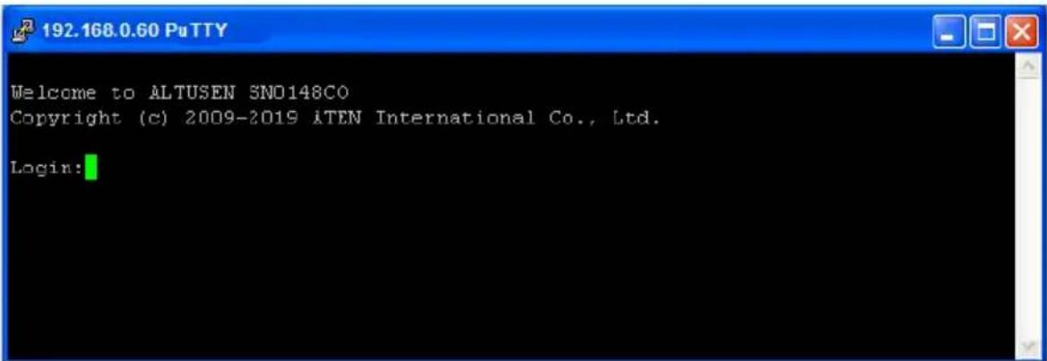ATEN SN0108CO-AX-E - PuTTY Login - 1