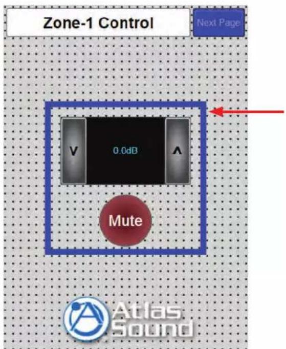 Zone-1 Control Next Page V 0.0dB Mute Atlas Sound