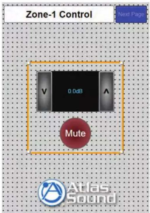 Zone-1 Control Next Page V 0.0dB Mute Atlas Sound