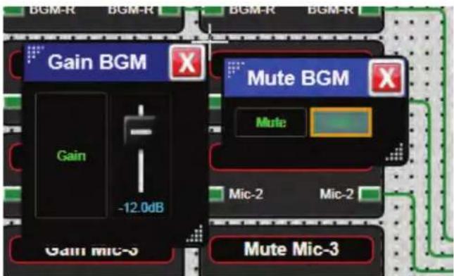 Gain BGM Gain -12.0dB Gain Mic-3 Mute BGM Mute: Mic-2 Mic-2 Mute Mic-3