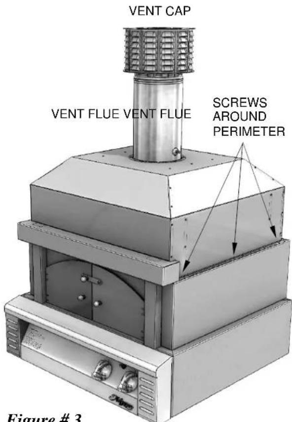 VENT CAP VENT FLUE VENT FLUE SCREWS AROUND PERIMETER Figure # 3