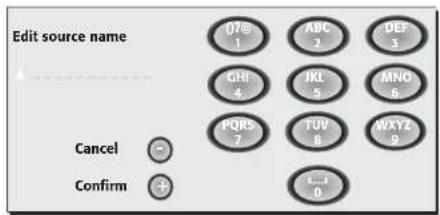 Edit source name Q75 1 ABC 2 DEF 3 CHI 4 IKL 5 MNO 6 PQRS 7 TOV 8 MXYZ 9 Cancel - 0 Confirm +