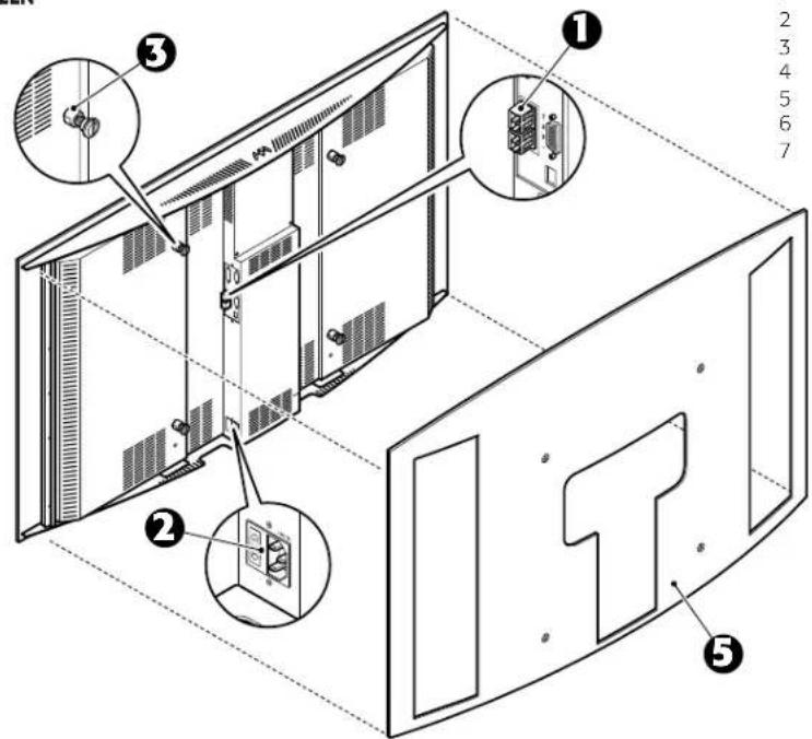 Technical diagram of a server rack with numbered components and exploded view, showing internal structure and mounting details.